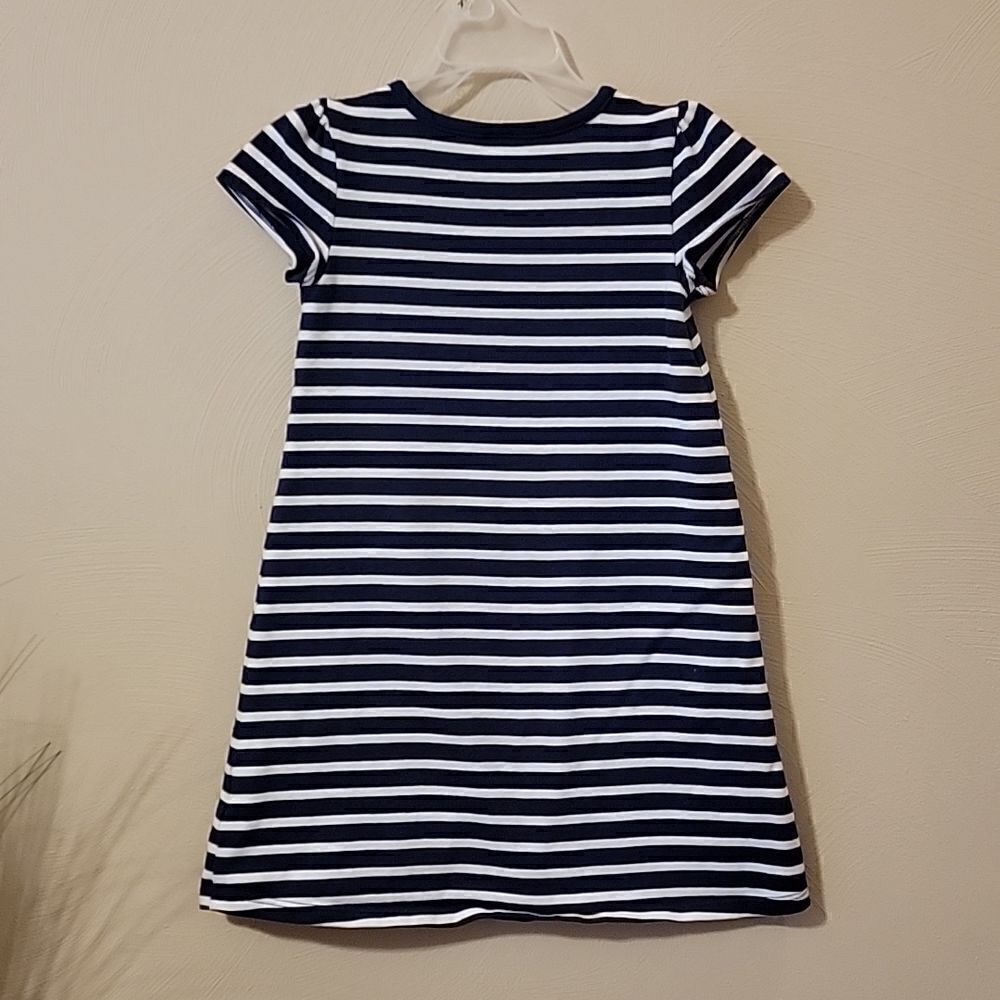 Gymboree NAVY BLUE AND WHITE STRIPED DRESS WITH BUNNY, SIZE 4 - Picture 4 of 5